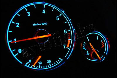 BMW X5 (99-06) светодиодные шкалы (циферблаты) на панель приборов - дизайн 1