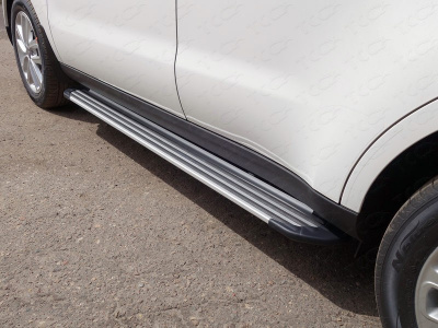 Subaru Outback (14–) Пороги алюминиевые 'Slim Line Silver' 1820 мм